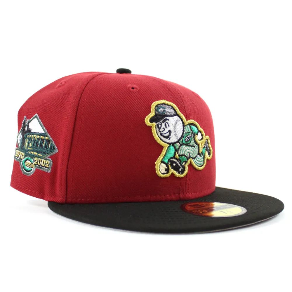 Cincinnati Reds 1970-2002 Stadium Patch New Era 59Fifty Fitted Hat (Glow in the Dark Red Black Gray Under Brim)