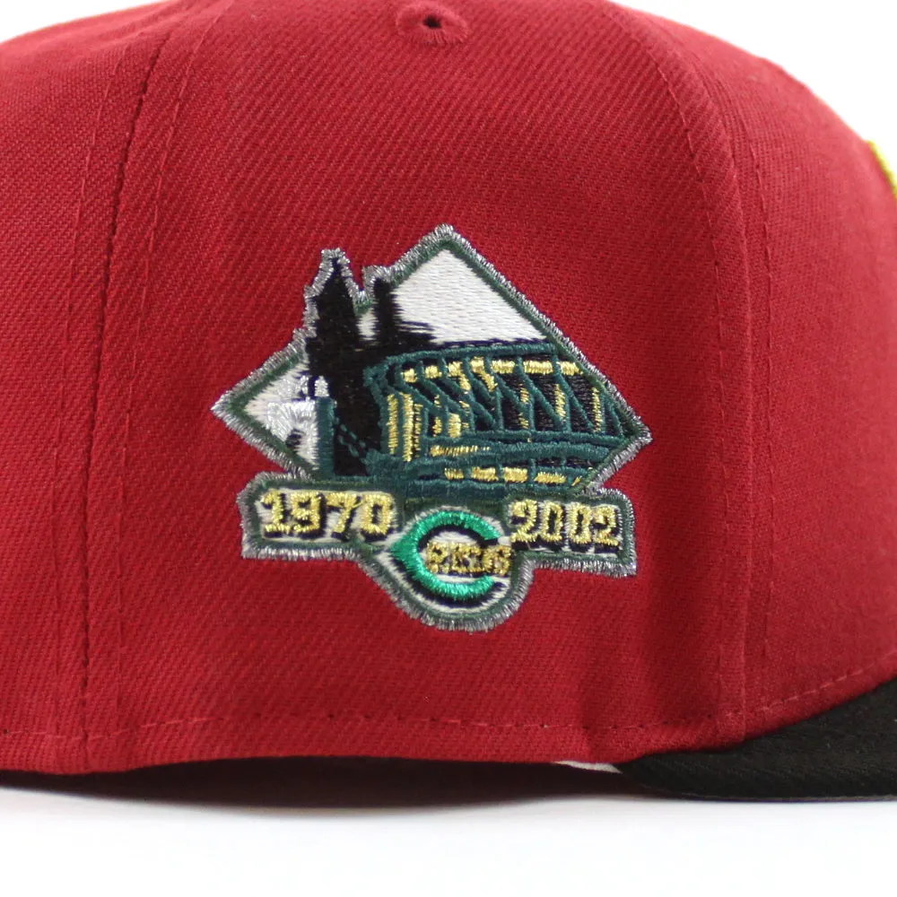 Cincinnati Reds 1970-2002 Stadium Patch New Era 59Fifty Fitted Hat (Glow in the Dark Red Black Gray Under Brim)