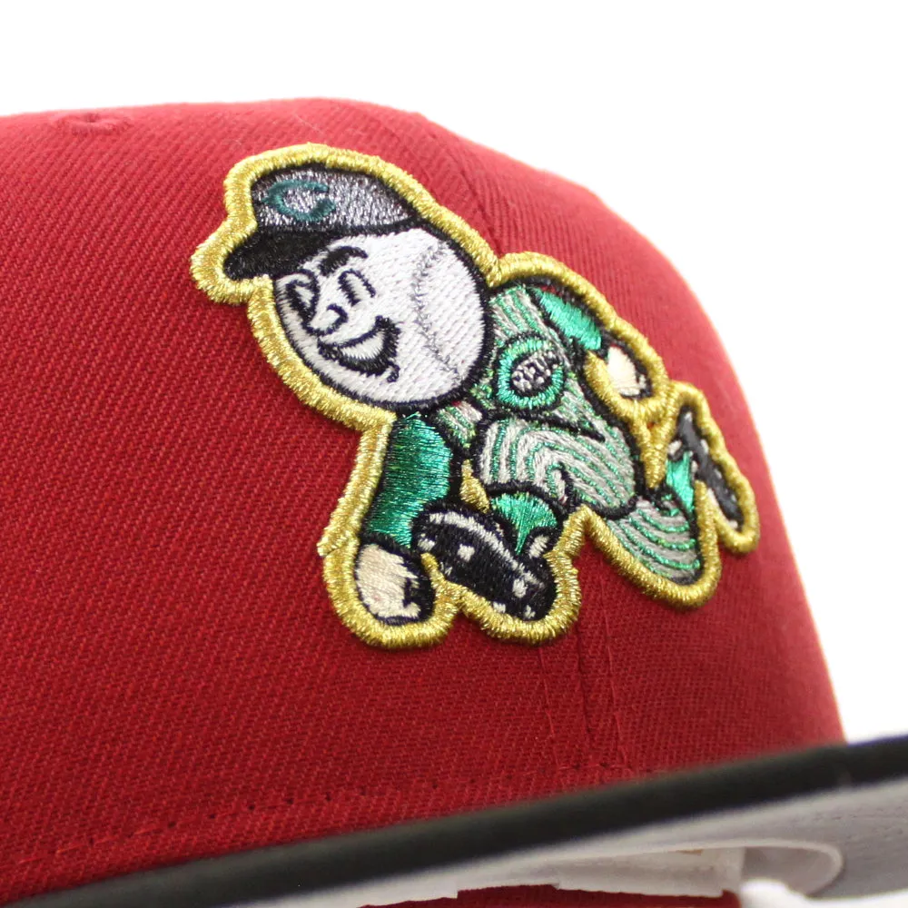 Cincinnati Reds 1970-2002 Stadium Patch New Era 59Fifty Fitted Hat (Glow in the Dark Red Black Gray Under Brim)