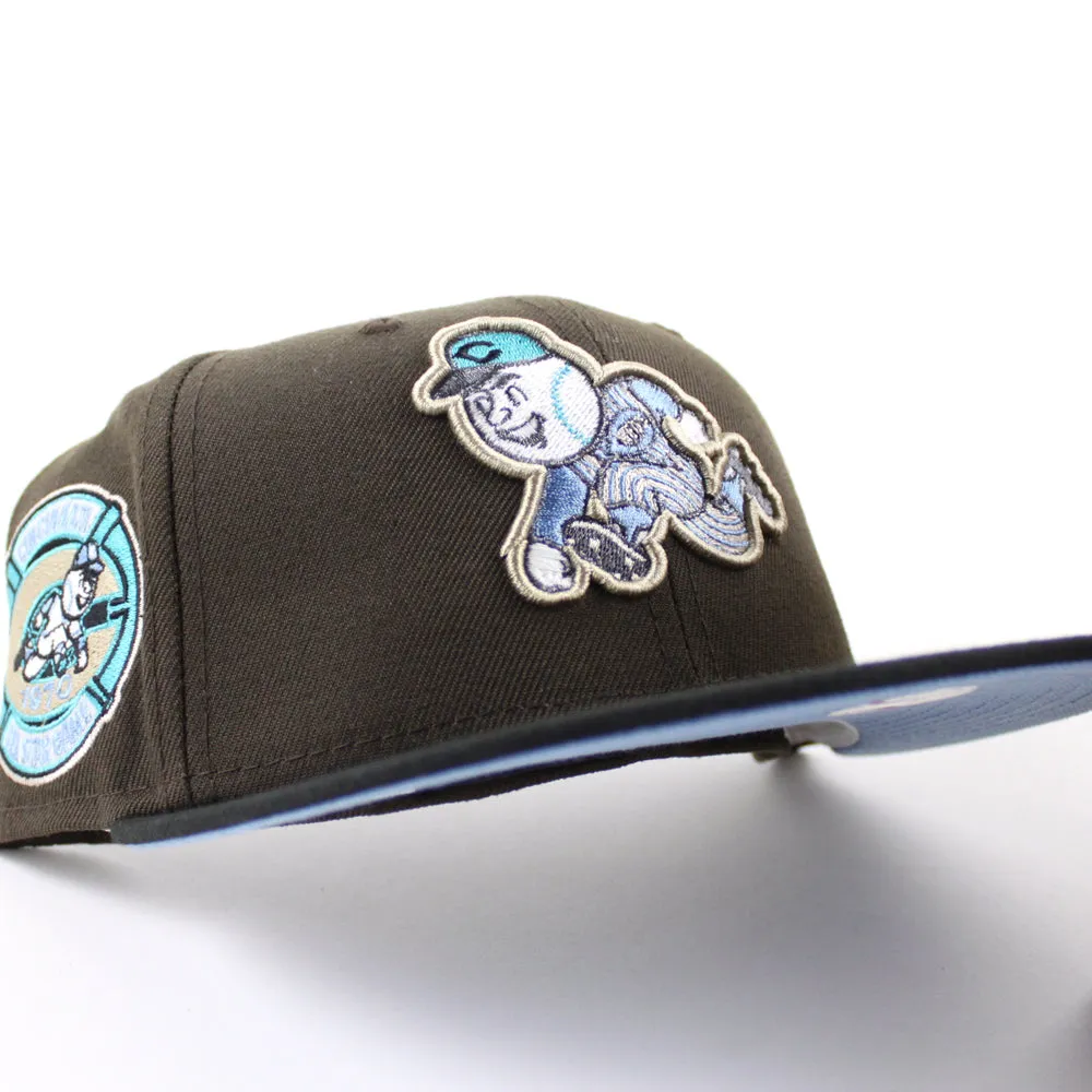 Cincinnati Reds 1970 All Star Game New Era 59Fifty Fitted Hat (GITD Walnut Black Sky Blue Under Brim)