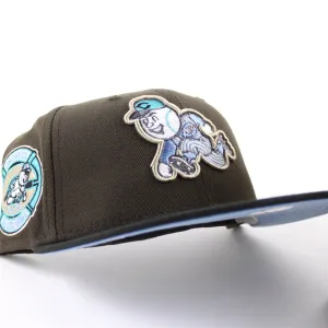 Cincinnati Reds 1970 All Star Game New Era 59Fifty Fitted Hat (GITD Walnut Black Sky Blue Under Brim)