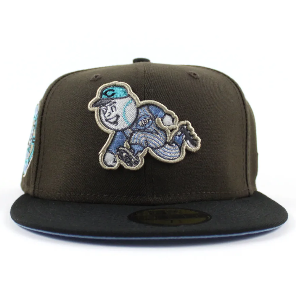 Cincinnati Reds 1970 All Star Game New Era 59Fifty Fitted Hat (GITD Walnut Black Sky Blue Under Brim)