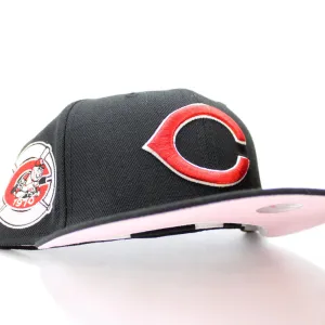 Cleveland Indians 1970 All-Star Game New Era 59Fifty Fitted Hat (Glow in the Dark Logo Black Pink Under Brim)