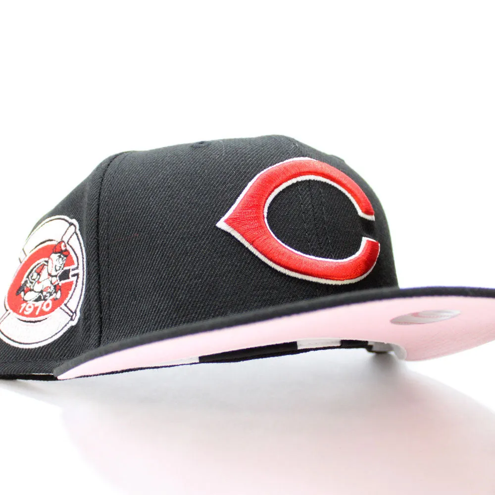 Cleveland Indians 1970 All-Star Game New Era 59Fifty Fitted Hat (Glow in the Dark Logo Black Pink Under Brim)