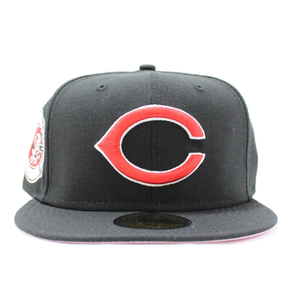 Cleveland Indians 1970 All-Star Game New Era 59Fifty Fitted Hat (Glow in the Dark Logo Black Pink Under Brim)