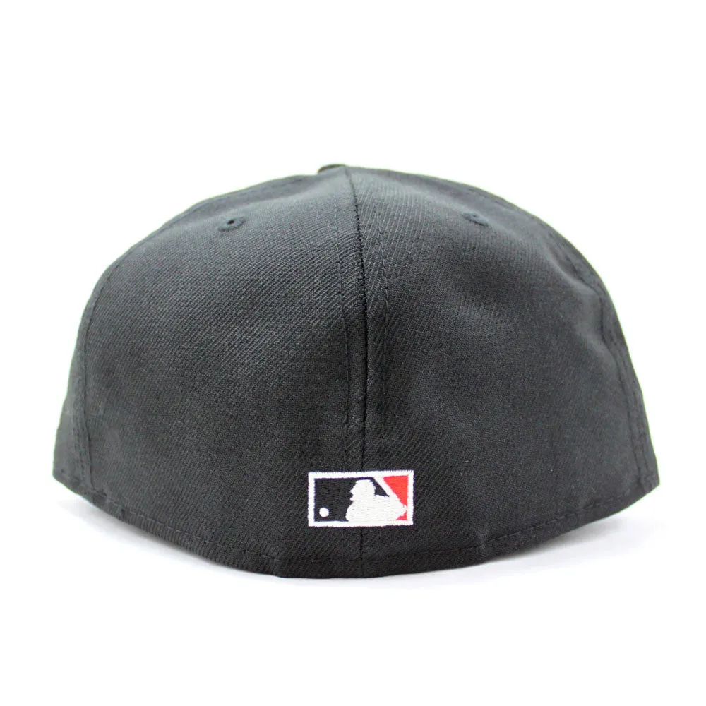 Cleveland Indians 1970 All-Star Game New Era 59Fifty Fitted Hat (Glow in the Dark Logo Black Pink Under Brim)