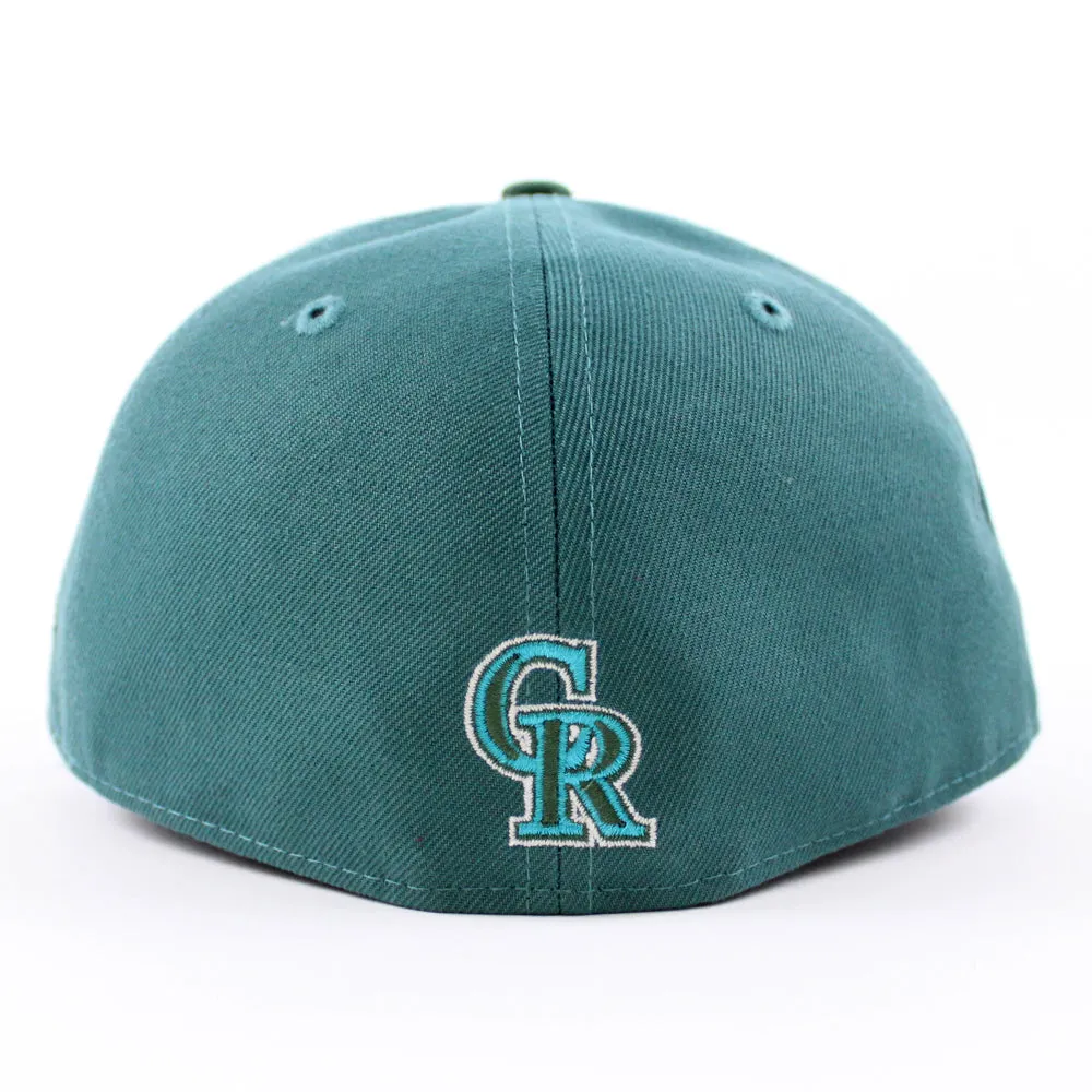 Colorado Rockies 10th Anniversary New Era 59Fifty Fitted Hat (GITD Aqua Pine Green Green Under Brim)