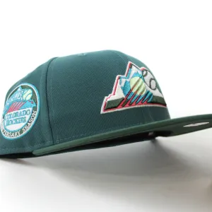 Colorado Rockies 10th Anniversary New Era 59Fifty Fitted Hat (GITD Aqua Pine Green Green Under Brim)