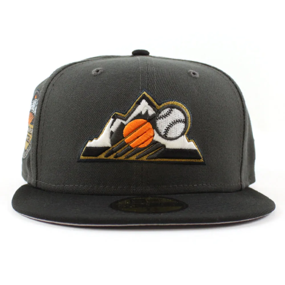 Colorado Rockies 10th Anniversary New Era 59Fifty Fitted Hat (GITD Pewter Black Gray Under Brim)