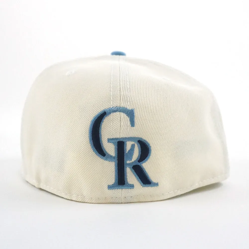 Colorado Rockies 1998 All Star Game New Era 59Fifty Fitted Hat (GITD Chrome White Sky Navy Under Brim)