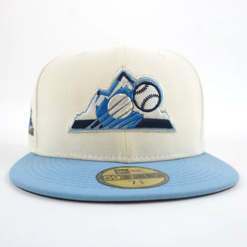 Colorado Rockies 1998 All Star Game New Era 59Fifty Fitted Hat (GITD Chrome White Sky Navy Under Brim)