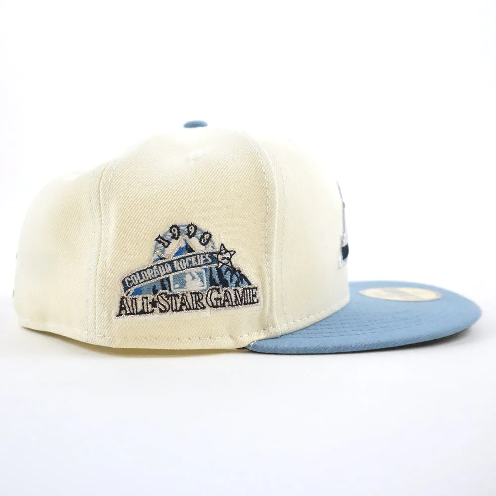Colorado Rockies 1998 All Star Game New Era 59Fifty Fitted Hat (GITD Chrome White Sky Navy Under Brim)
