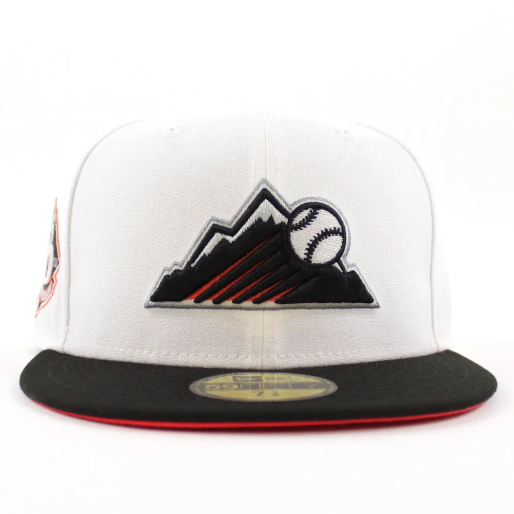 Colorado Rockies 20th Anniversary New Era 59Fifty Fitted Hat (GITD White Black INFRARED Under Brim)