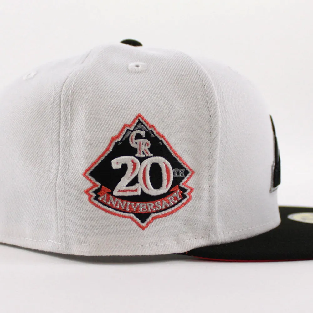 Colorado Rockies 20th Anniversary New Era 59Fifty Fitted Hat (GITD White Black INFRARED Under Brim)