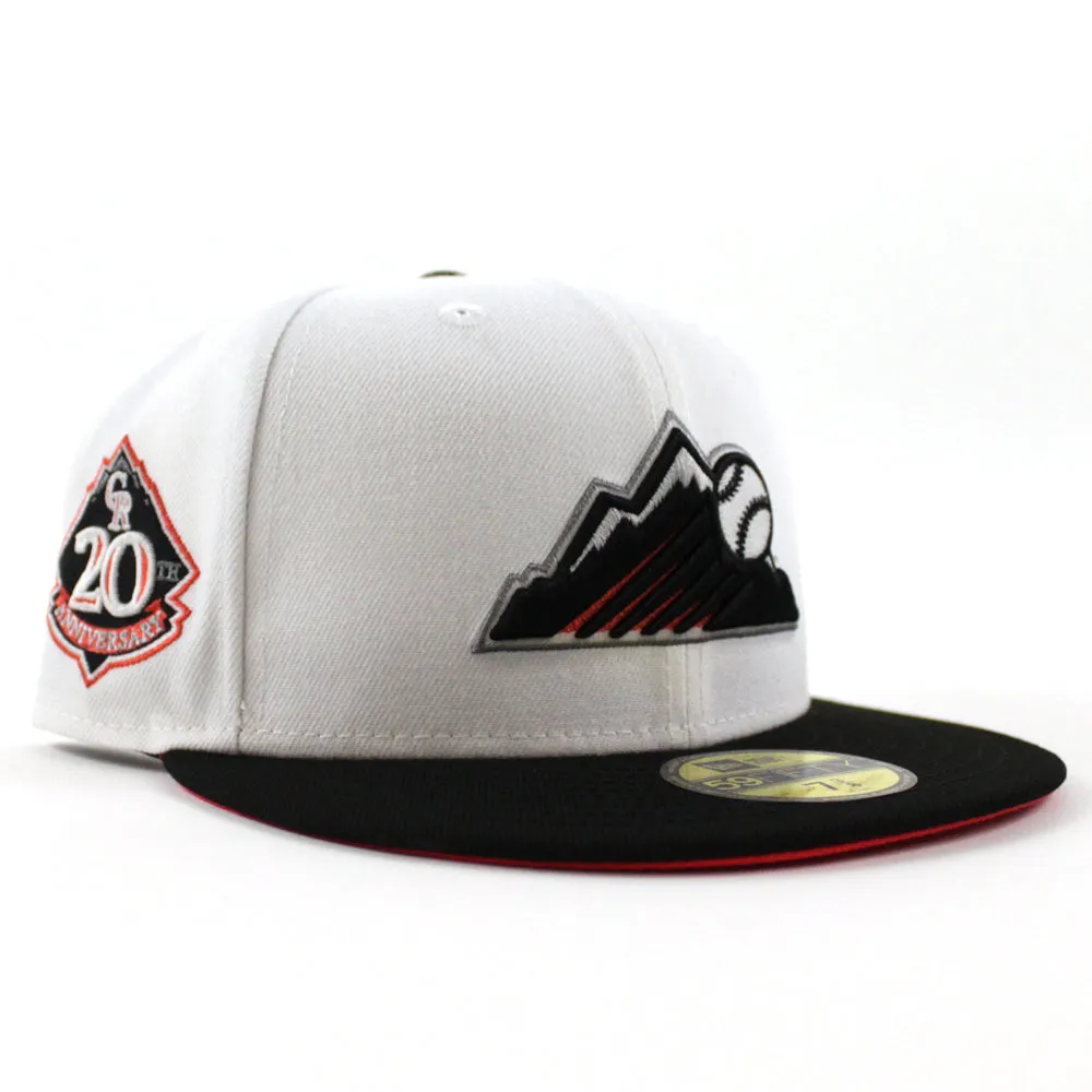 Colorado Rockies 20th Anniversary New Era 59Fifty Fitted Hat (GITD White Black INFRARED Under Brim)