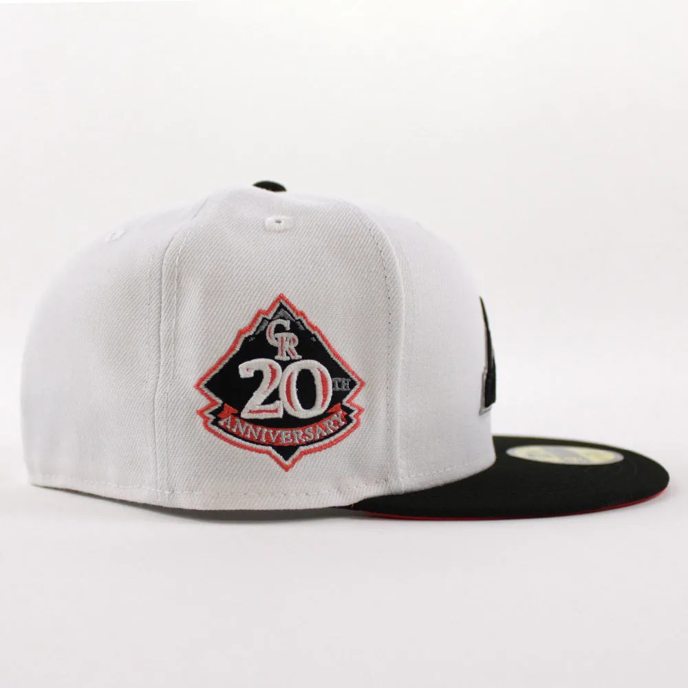 Colorado Rockies 20th Anniversary New Era 59Fifty Fitted Hat (GITD White Black INFRARED Under Brim)