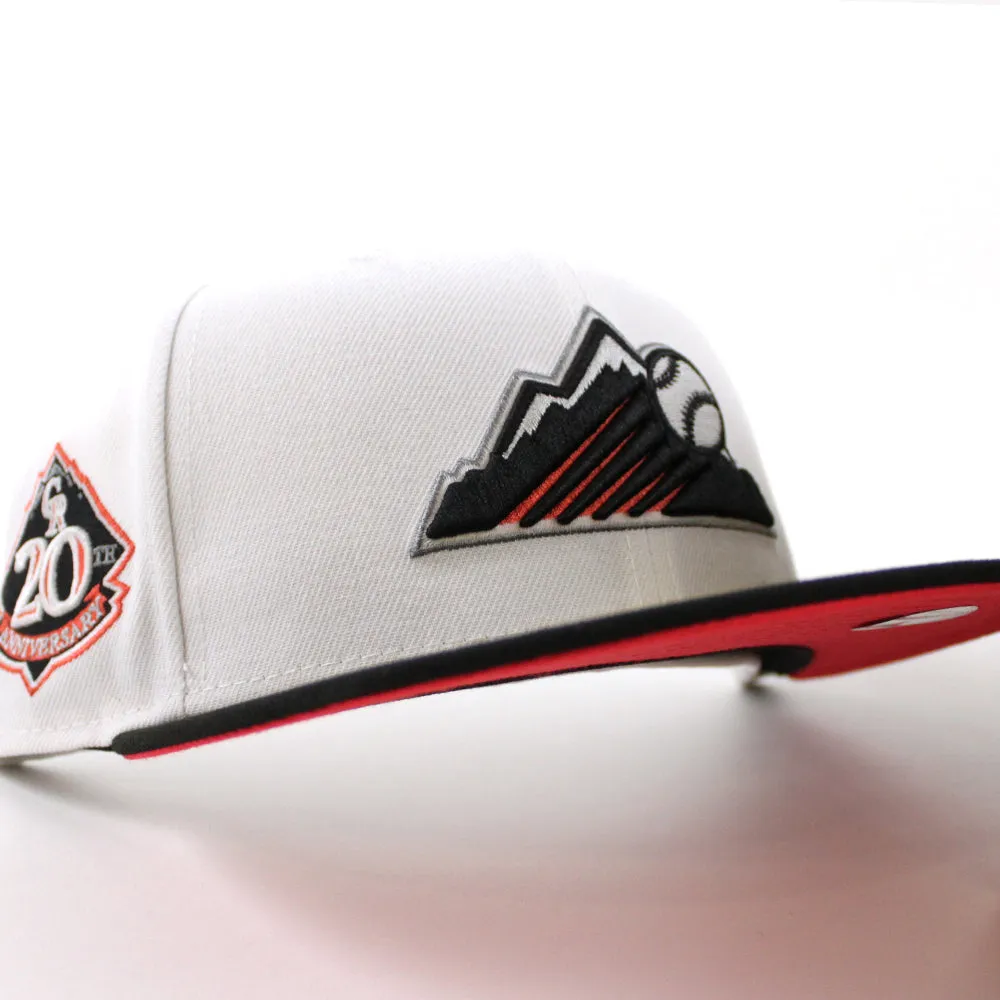Colorado Rockies 20th Anniversary New Era 59Fifty Fitted Hat (GITD White Black INFRARED Under Brim)