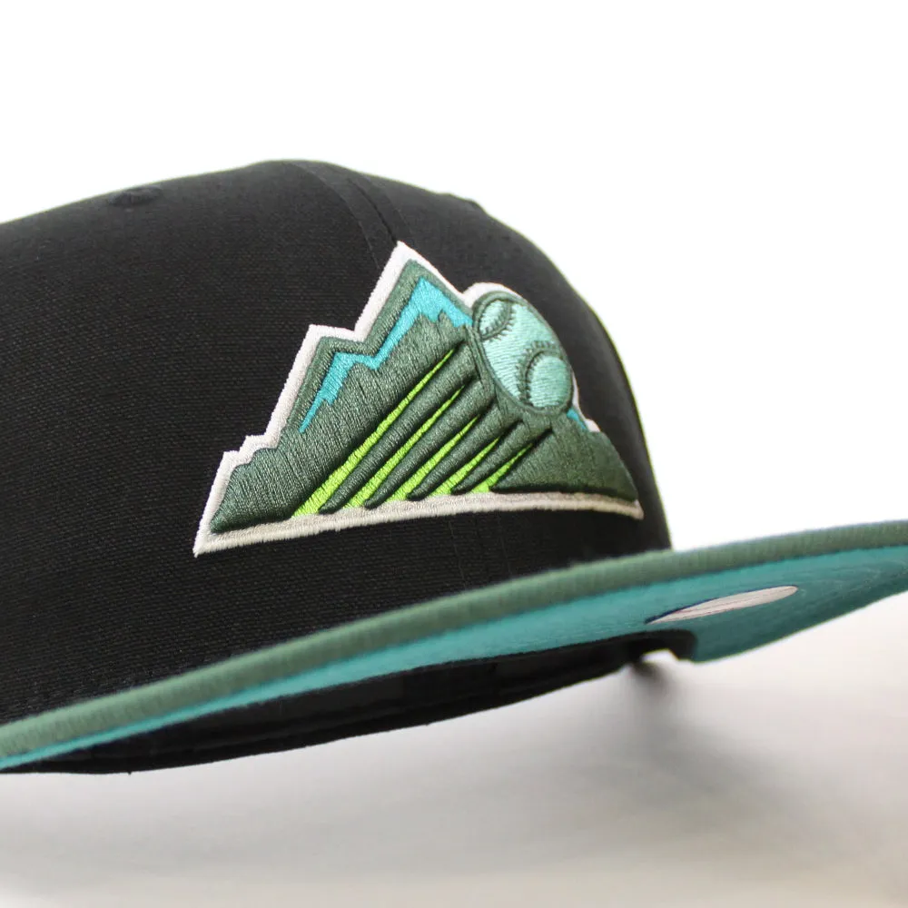 Colorado Rockies 25th Anniversary New Era 59Fifty Fitted Hat (GITD Black Mountain Green Teal Under Brim)