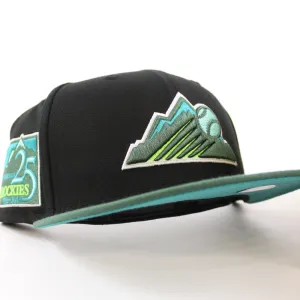 Colorado Rockies 25th Anniversary New Era 59Fifty Fitted Hat (GITD Black Mountain Green Teal Under Brim)
