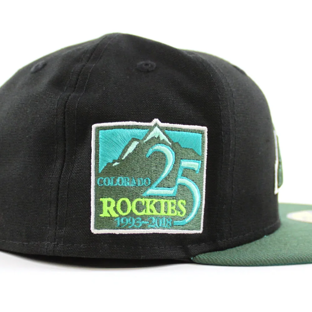 Colorado Rockies 25th Anniversary New Era 59Fifty Fitted Hat (GITD Black Mountain Green Teal Under Brim)