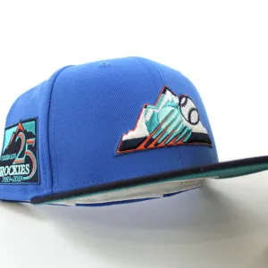Colorado Rockies 25TH Anniversary New Era 59Fifty Fitted Hat (GITD Blue Navy Aqua Under Brim)