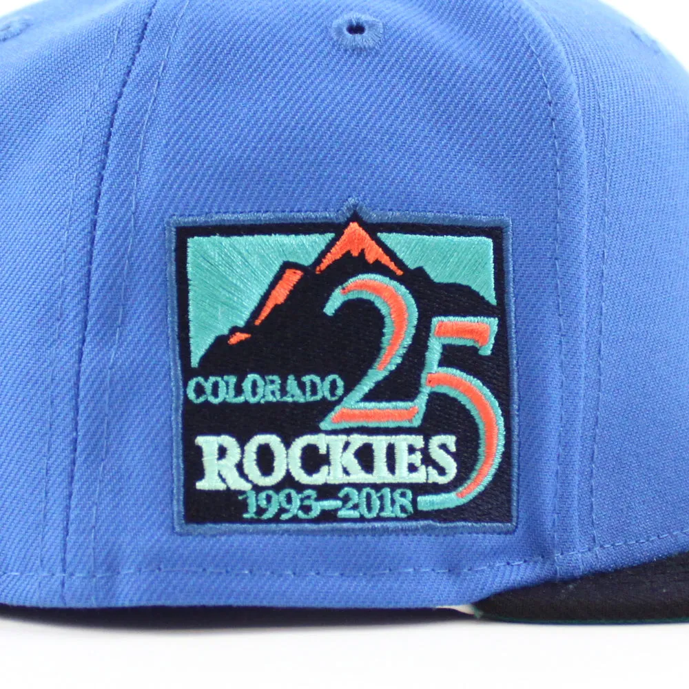 Colorado Rockies 25TH Anniversary New Era 59Fifty Fitted Hat (GITD Blue Navy Aqua Under Brim)