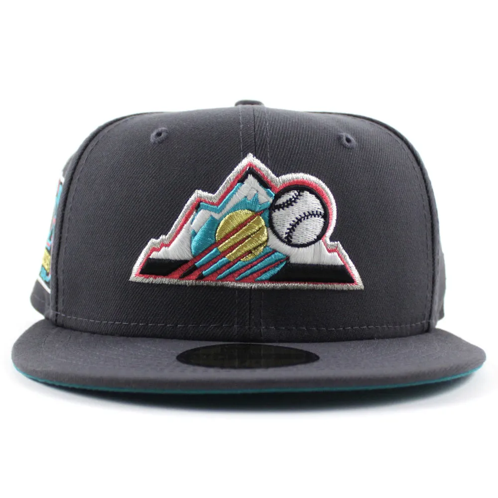 Colorado Rockies 25th Anniversary New Era 59Fifty Fitted Hat (GITD Gray Turquoise Under Brim)