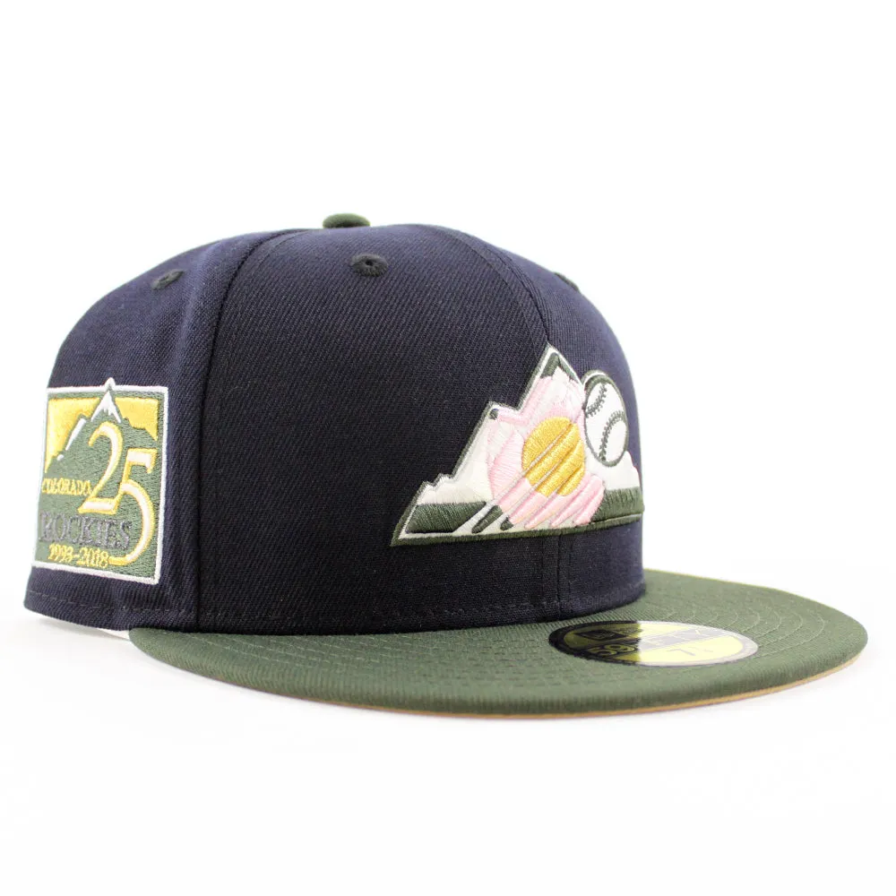 Colorado Rockies 25th Anniversary New Era 59Fifty Fitted Hat (GITD Navy Dark Seaweed Khaki Under Brim)