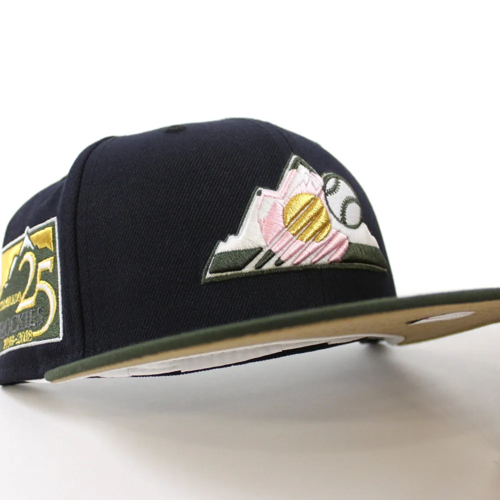 Colorado Rockies 25th Anniversary New Era 59Fifty Fitted Hat (GITD Navy Dark Seaweed Khaki Under Brim)