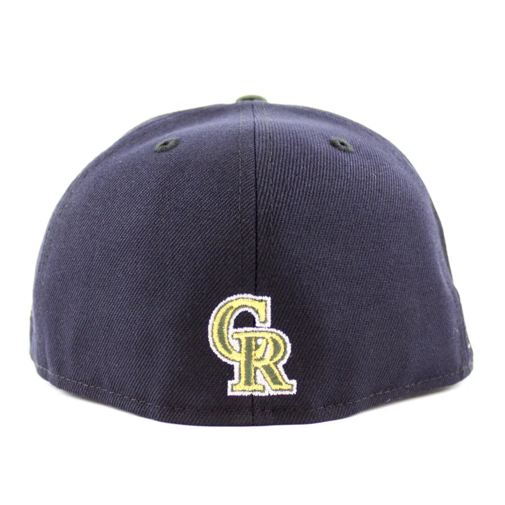 Colorado Rockies 25th Anniversary New Era 59Fifty Fitted Hat (GITD Navy Dark Seaweed Khaki Under Brim)