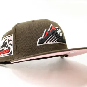 Colorado Rockies 25th Anniversary New Era 59Fifty Fitted Hat (GITD Walnut Pink Under Brim)