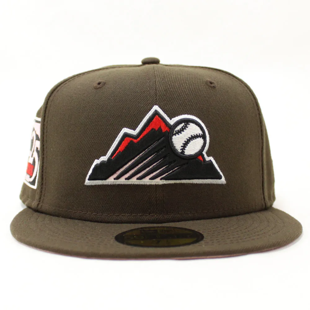 Colorado Rockies 25th Anniversary New Era 59Fifty Fitted Hat (GITD Walnut Pink Under Brim)