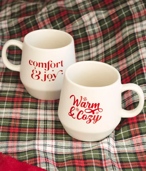 Comfort & Joy –  White Christmas Mug
