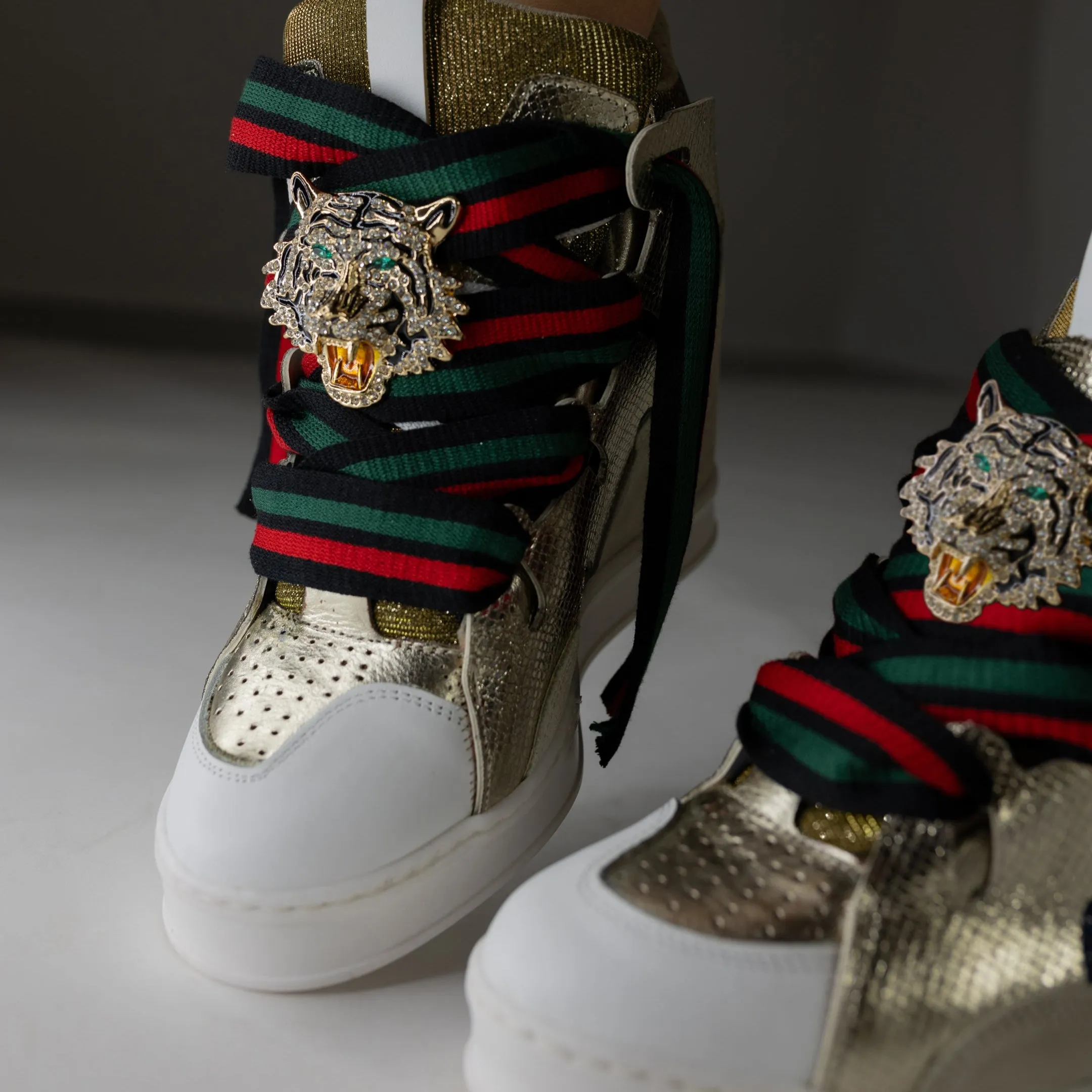 COURAGEOUS GOLD Tiger Wedge Sneaker