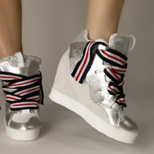 Courageous Silver Starr Wedge Sneaker