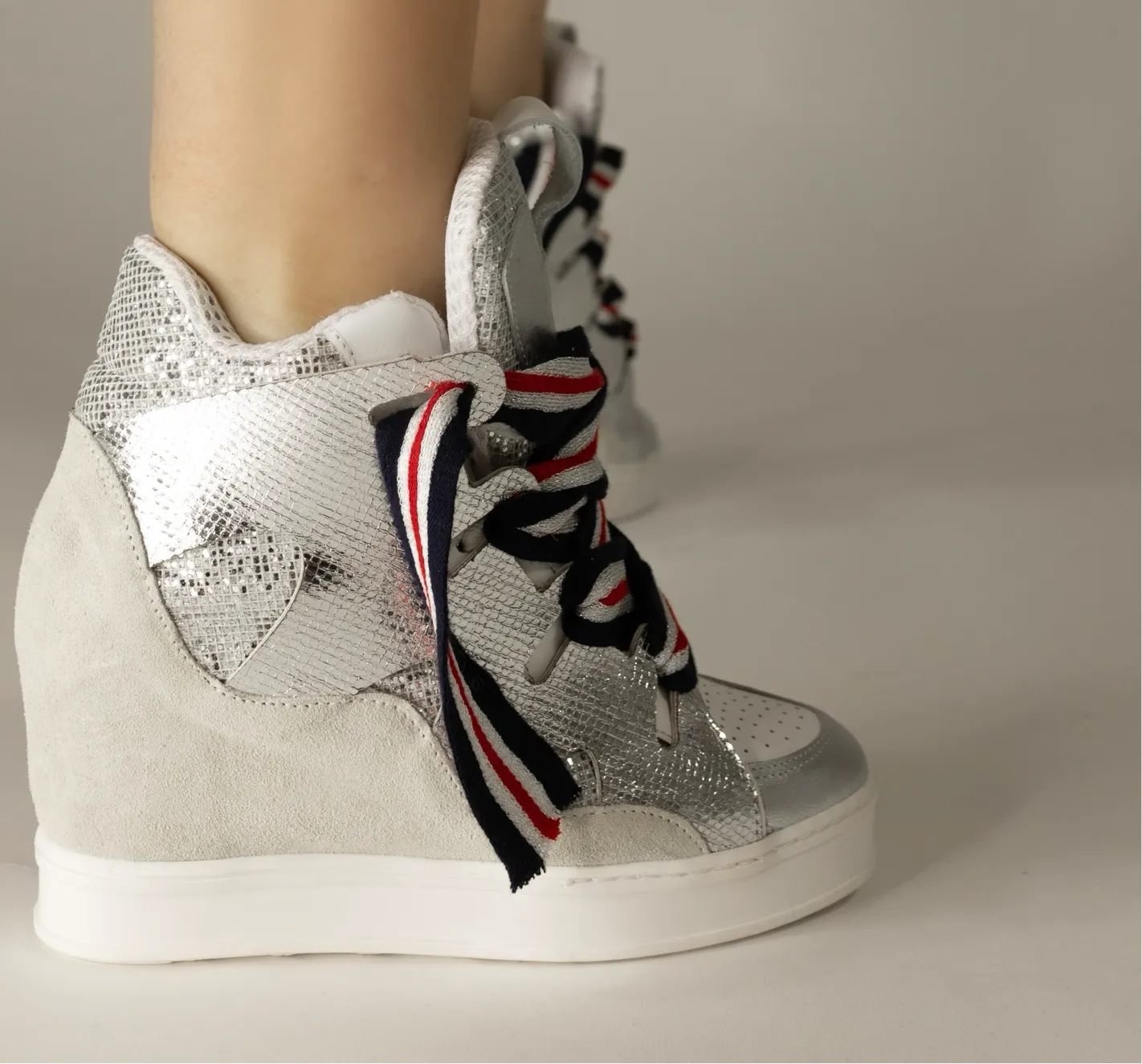 Courageous Silver Starr Wedge Sneaker