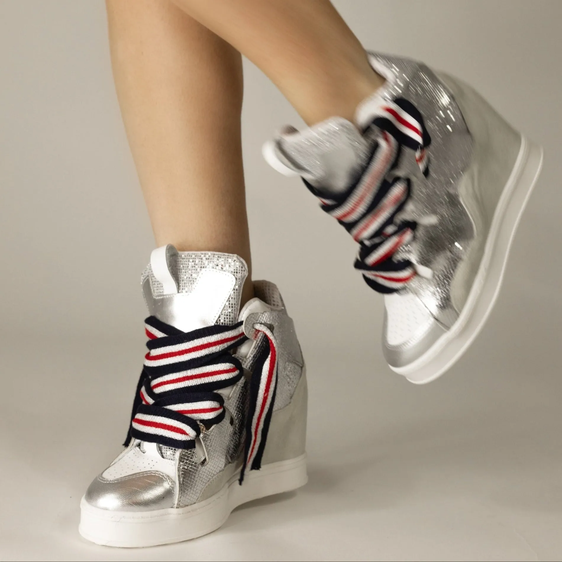 Courageous Silver Starr Wedge Sneaker