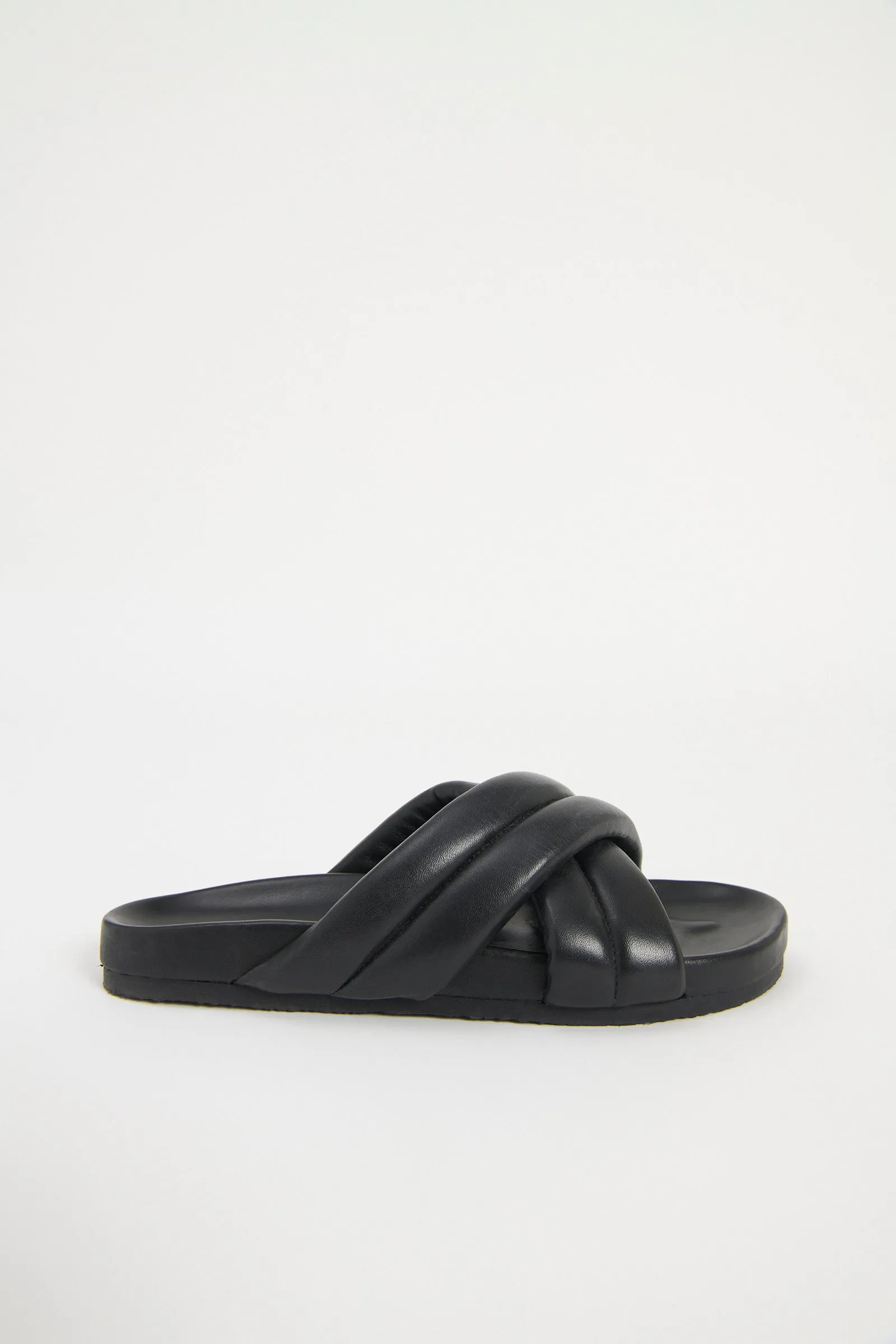 CROSSOVER LEATHER SLIDE