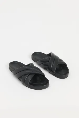 CROSSOVER LEATHER SLIDE