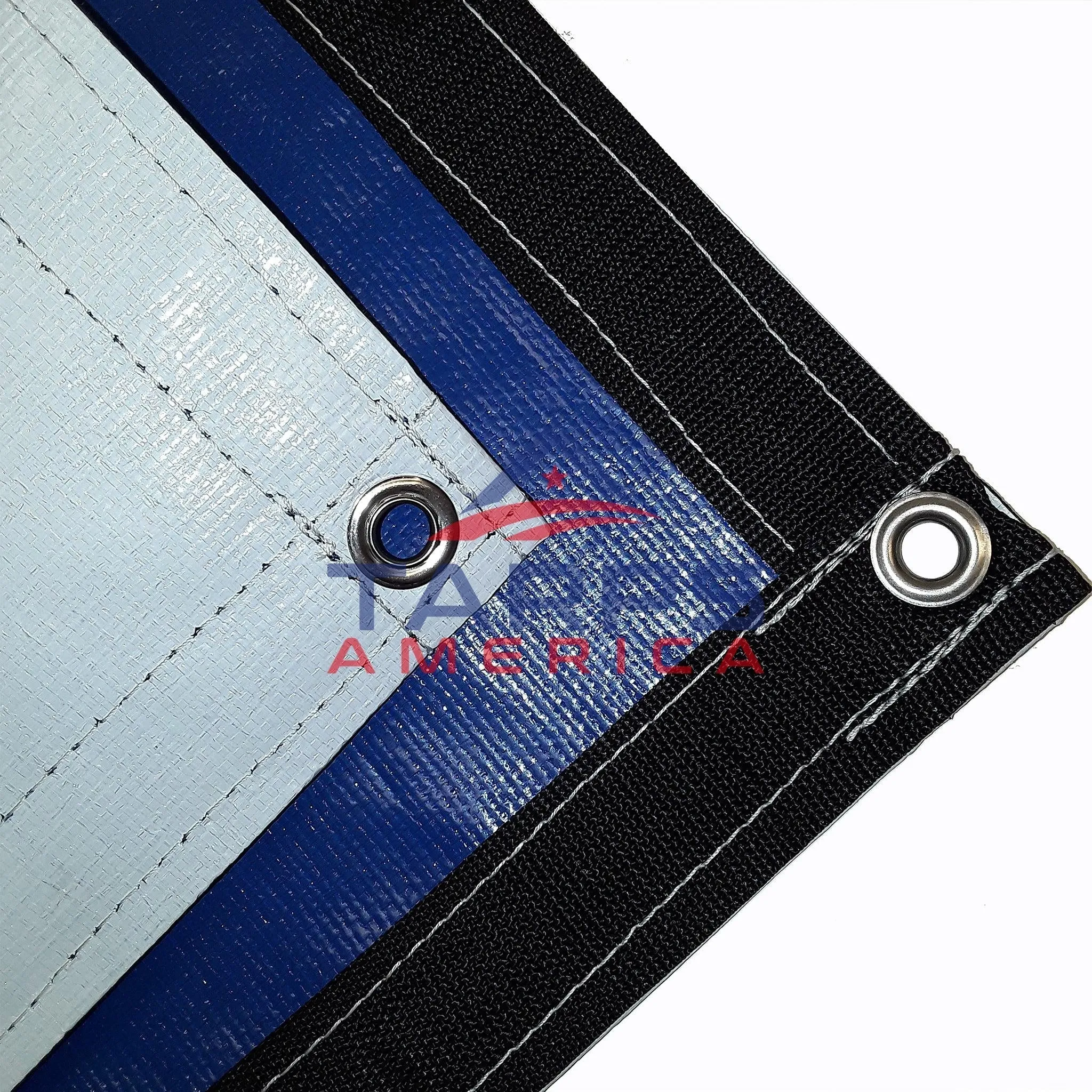 Custom 16 mil Extra Heavy Duty Blue/White Poly Tarp