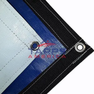 Custom 16 mil Extra Heavy Duty Blue/White Poly Tarp