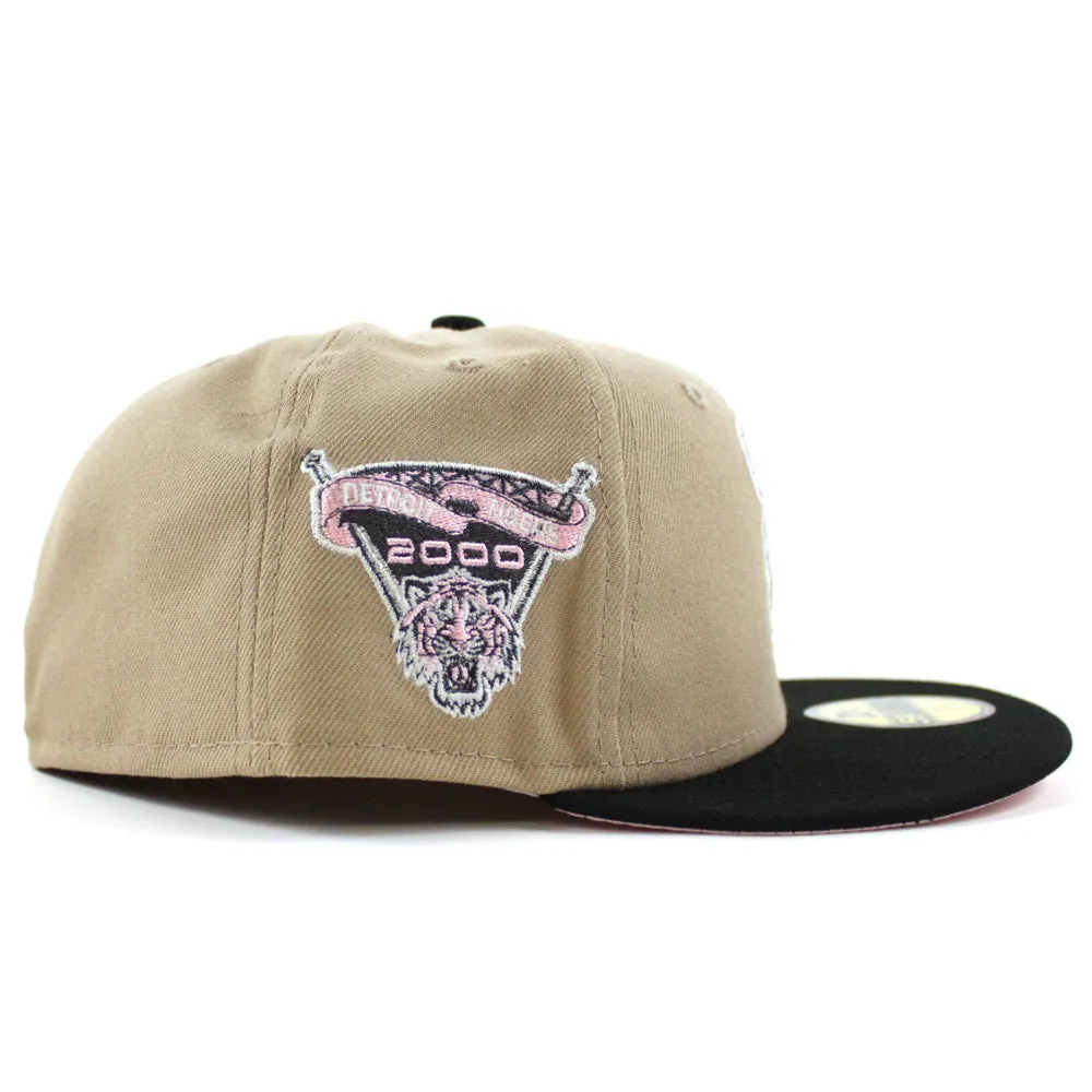 Detroit Tigers 2000 Tigers Stadium New Era 59Fifty Fitted Hat (GITD Camel Black Pink Under Brim)
