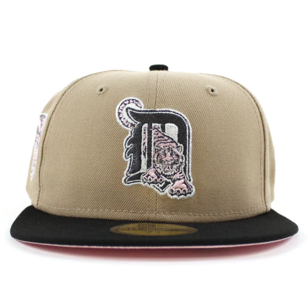 Detroit Tigers 2000 Tigers Stadium New Era 59Fifty Fitted Hat (GITD Camel Black Pink Under Brim)