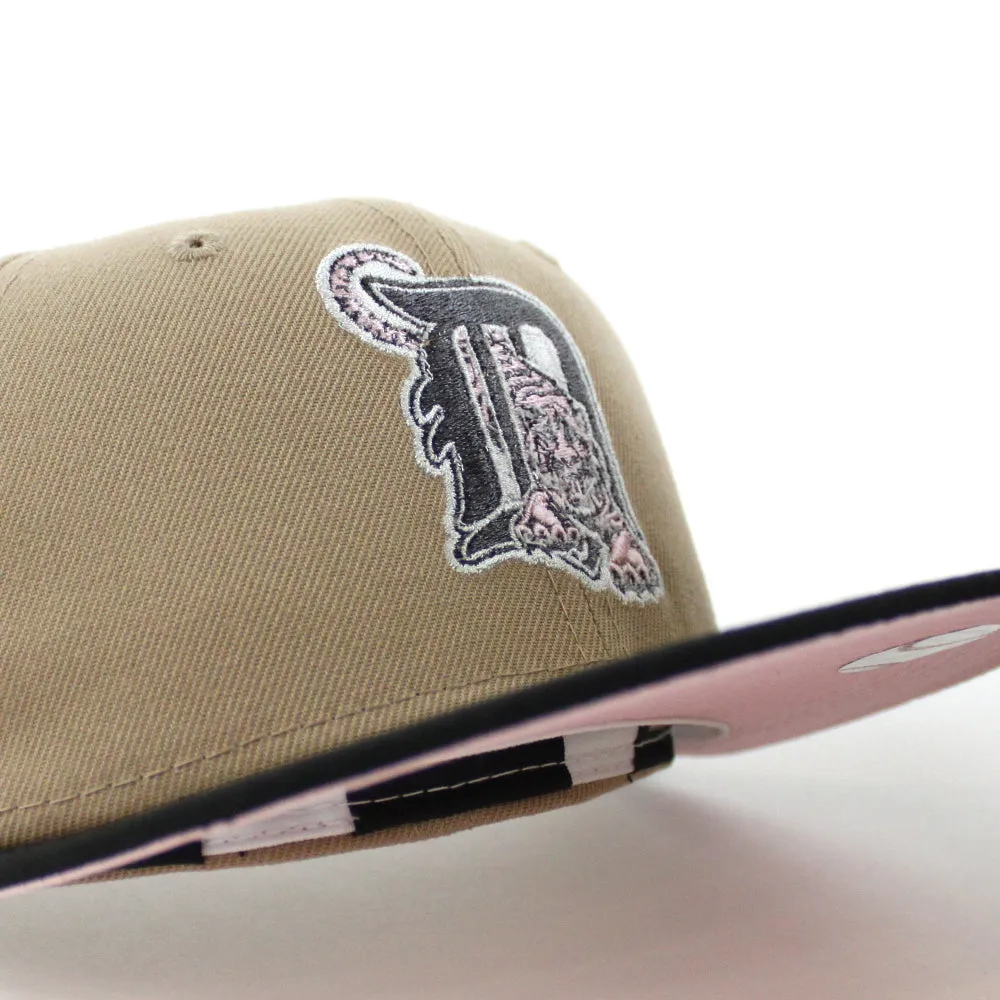 Detroit Tigers 2000 Tigers Stadium New Era 59Fifty Fitted Hat (GITD Camel Black Pink Under Brim)
