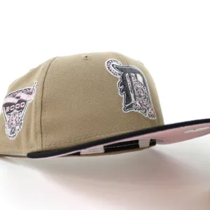 Detroit Tigers 2000 Tigers Stadium New Era 59Fifty Fitted Hat (GITD Camel Black Pink Under Brim)