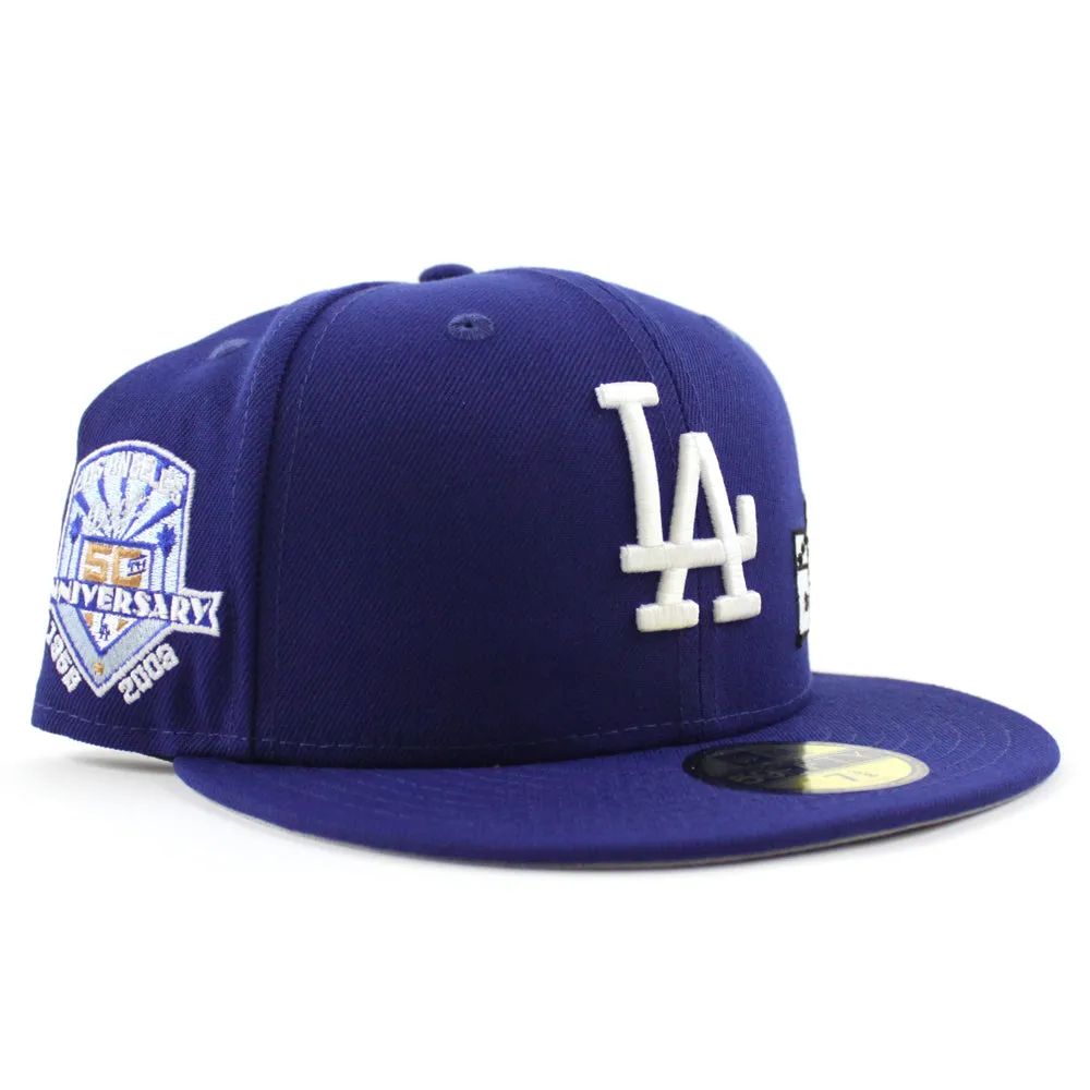 Dice Los Angeles Dodgers 50th Anniversary New Era 59Fifty Fitted Hat (GITD Royal Blue Gray Under Brim)