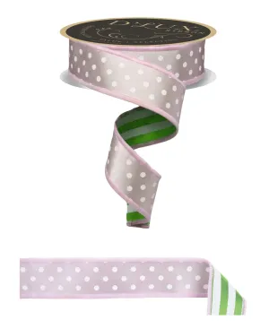 D'Lux 1.5" Polka Dot/Stripe/Fused: Pink, Fresh Green, White (10 Yards) LX306122