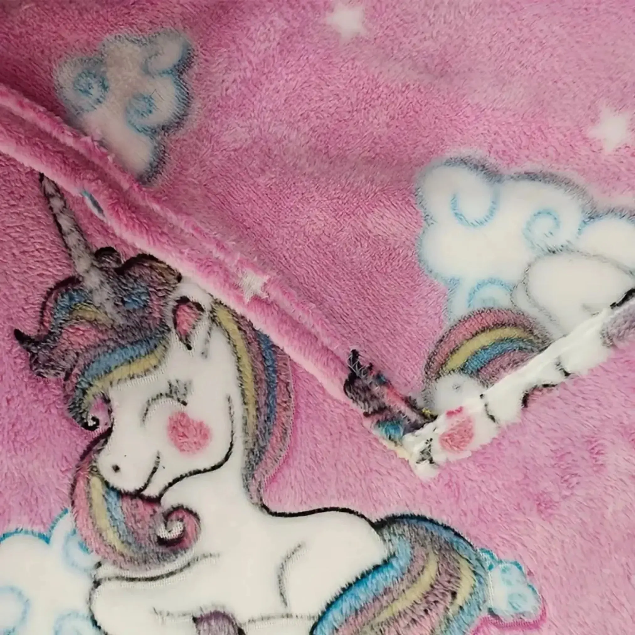 Dreamy Unicorn Glow in The Dark Blanket for Kids, 0-15 years | Ultra-soft & Lightweight Blanket for Kids