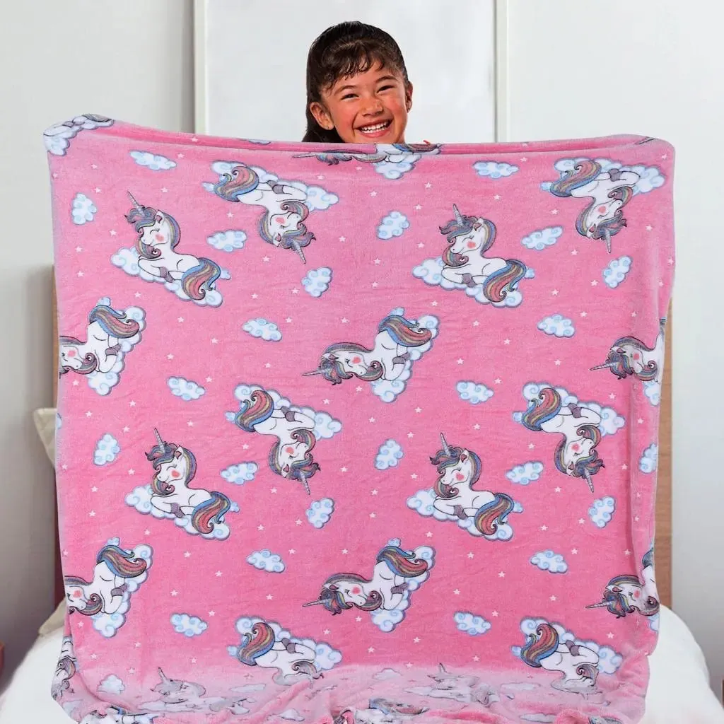 Dreamy Unicorn Glow in The Dark Blanket for Kids, 0-15 years | Ultra-soft & Lightweight Blanket for Kids