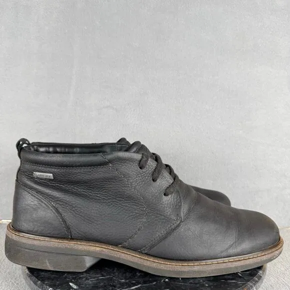 ECCO Turn GTX Chukka Black Leather Boots Men's Size 12 US
